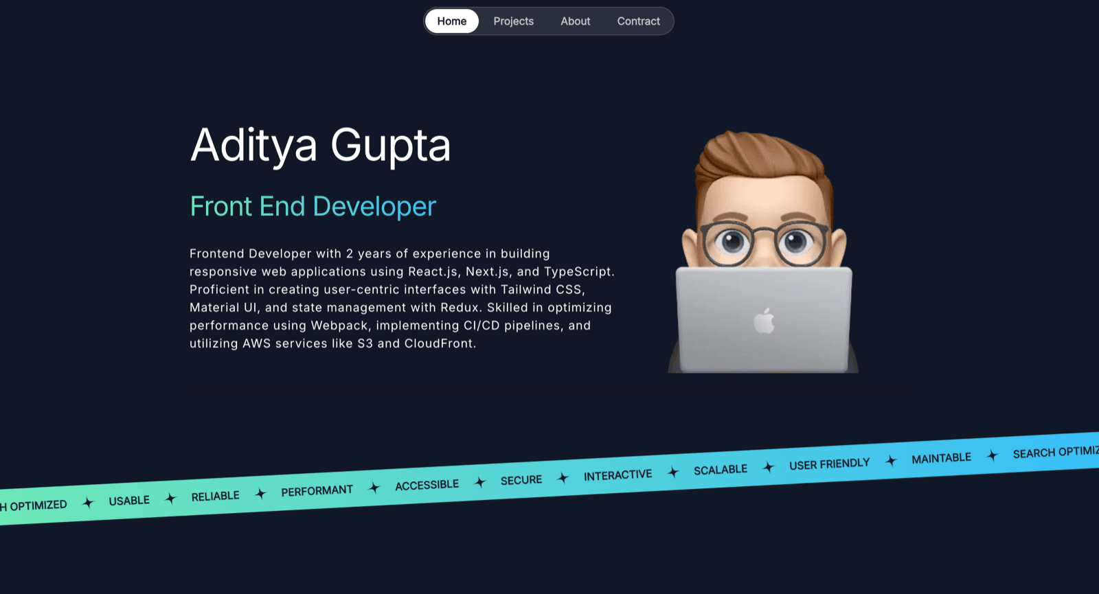 Portfolio v1 screenshot